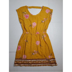 Pink Rose Gold Floral Dress Women's Size Medium